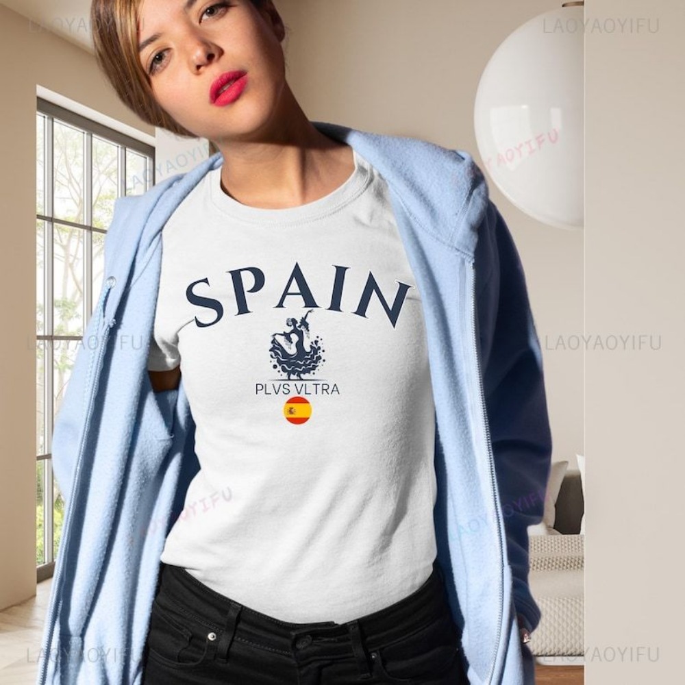 Street Fashion In Spain - Spain Flag Graphic Printed T-shirt for