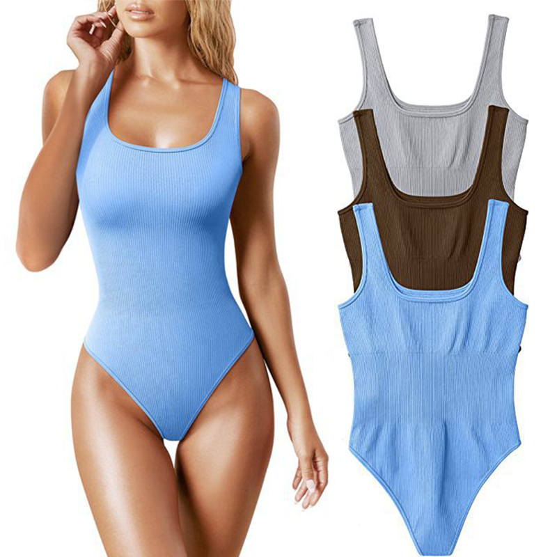 Street Fashion Harajuku - Harajuku Solid Sleeveless Bodysuit Sexy Body