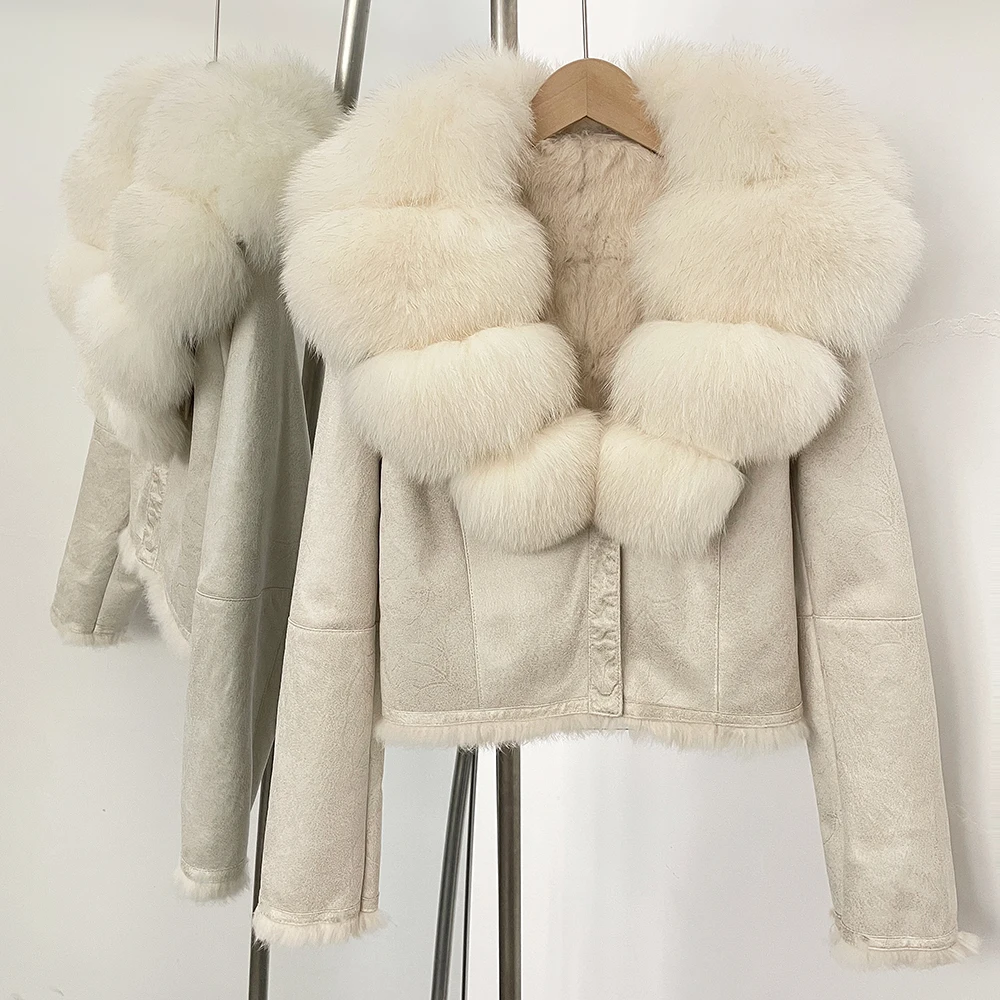 Street Fashion Official - OFTBUY Natural Fox Fur Collar Coat