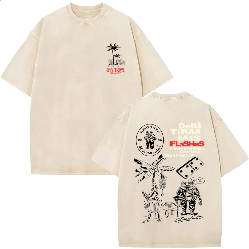 Foto Street Fashion - Washed Vintage Rapper Bad Bunny T-shirt