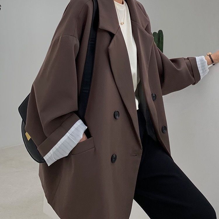 Street Fashion Official - Vintage Brown Blazer Women Elegant Official