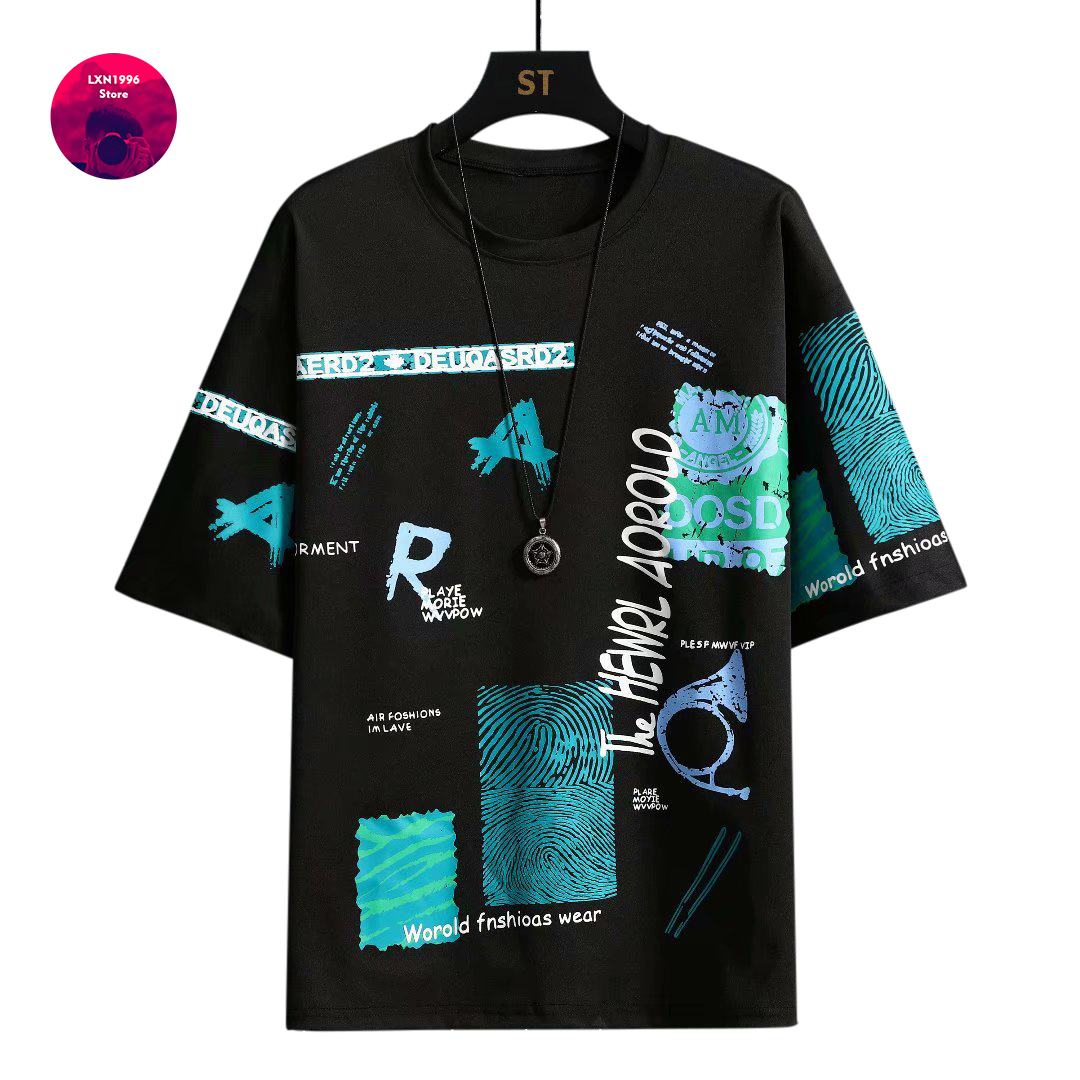 Street Fashion Japan Brand - Men Harajuku Graphic Black Summer Short
