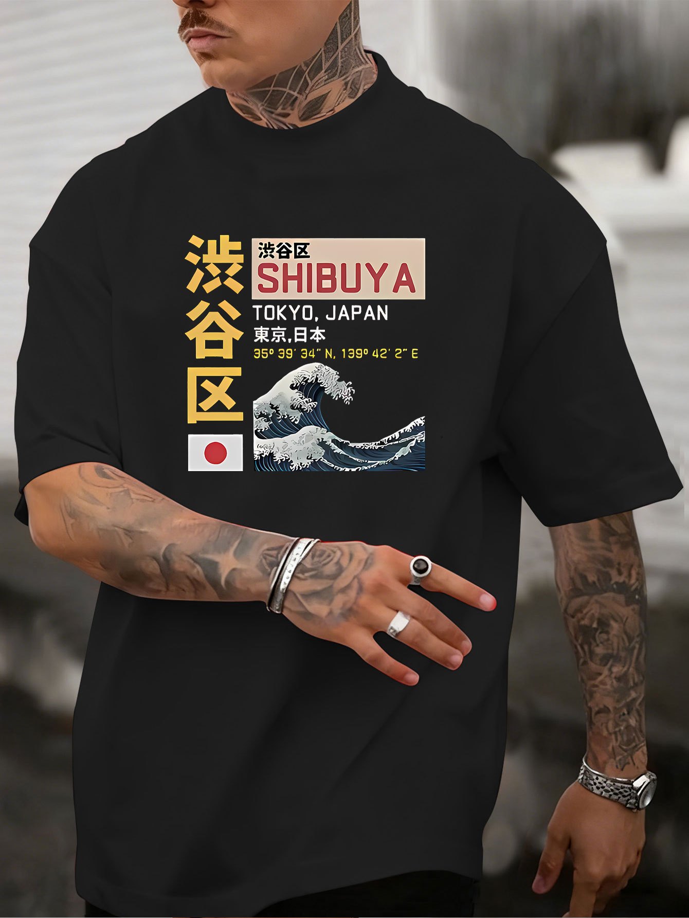 Street Fashion In Tokyo - New Men's Tokyo Shibuya Printed T-shirt