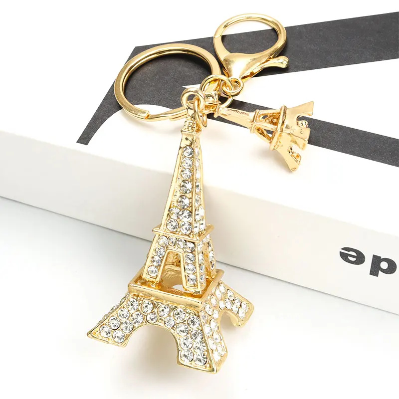 Street Fashion Paris - Refined Eiffel Tower Styling Rhinestones Keychain