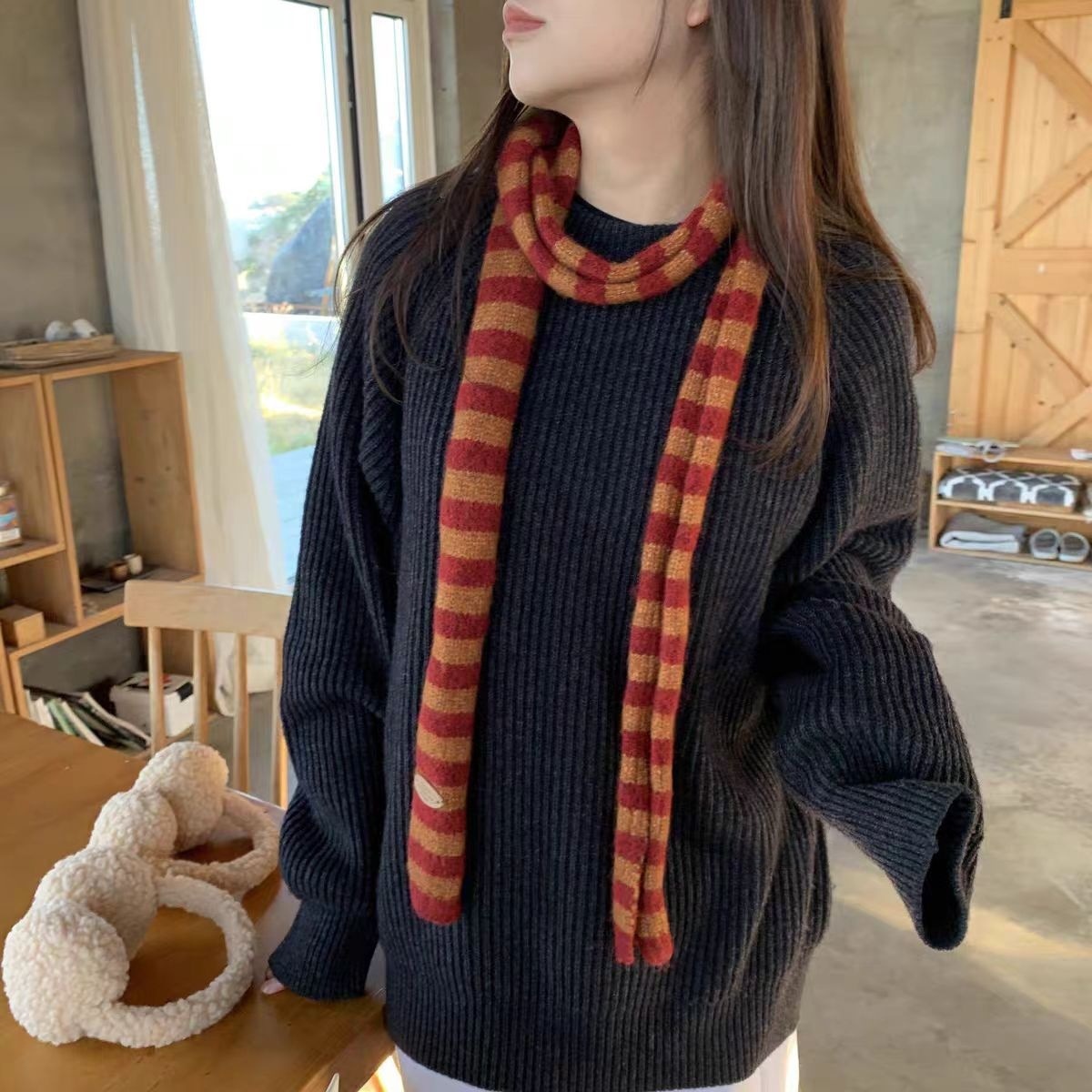Street Fashion Harajuku - Hip Hop Niche Design Striped Scarf