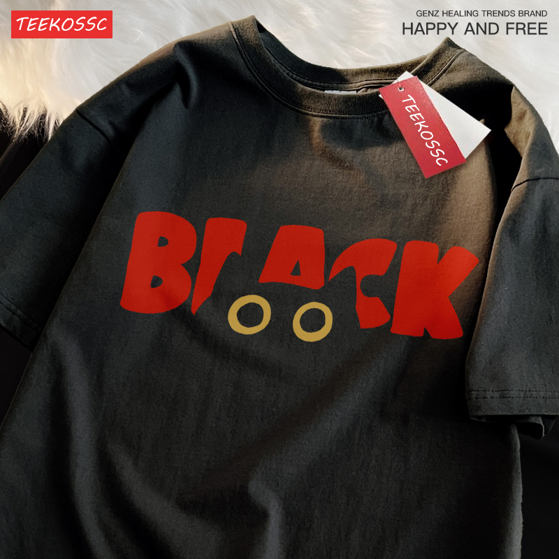 Street Fashion Japan Brand - BLACK Cat Fashion Brand Pure Cotton