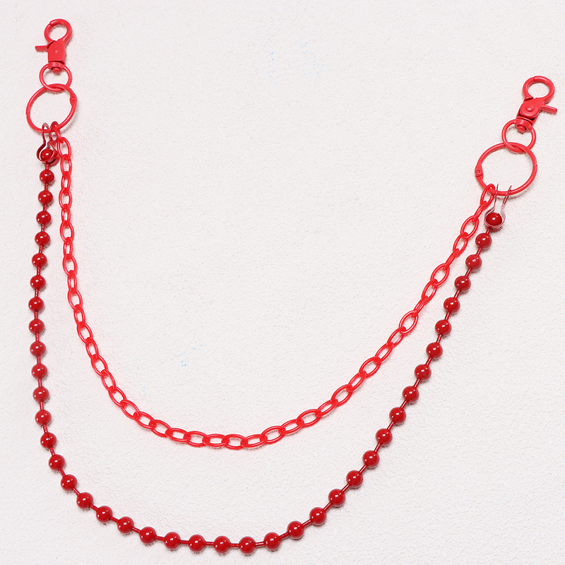 Bright Red Beaded Multi‑Layer  - Street Fashion Harajuku review and price