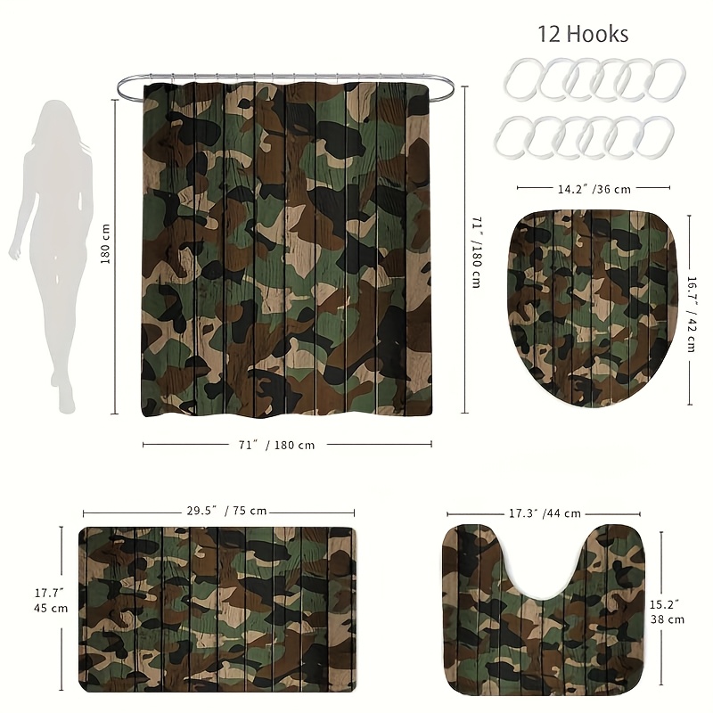 4pcs Camouflage Wood Print Sho - Camo Pattern Set review and price