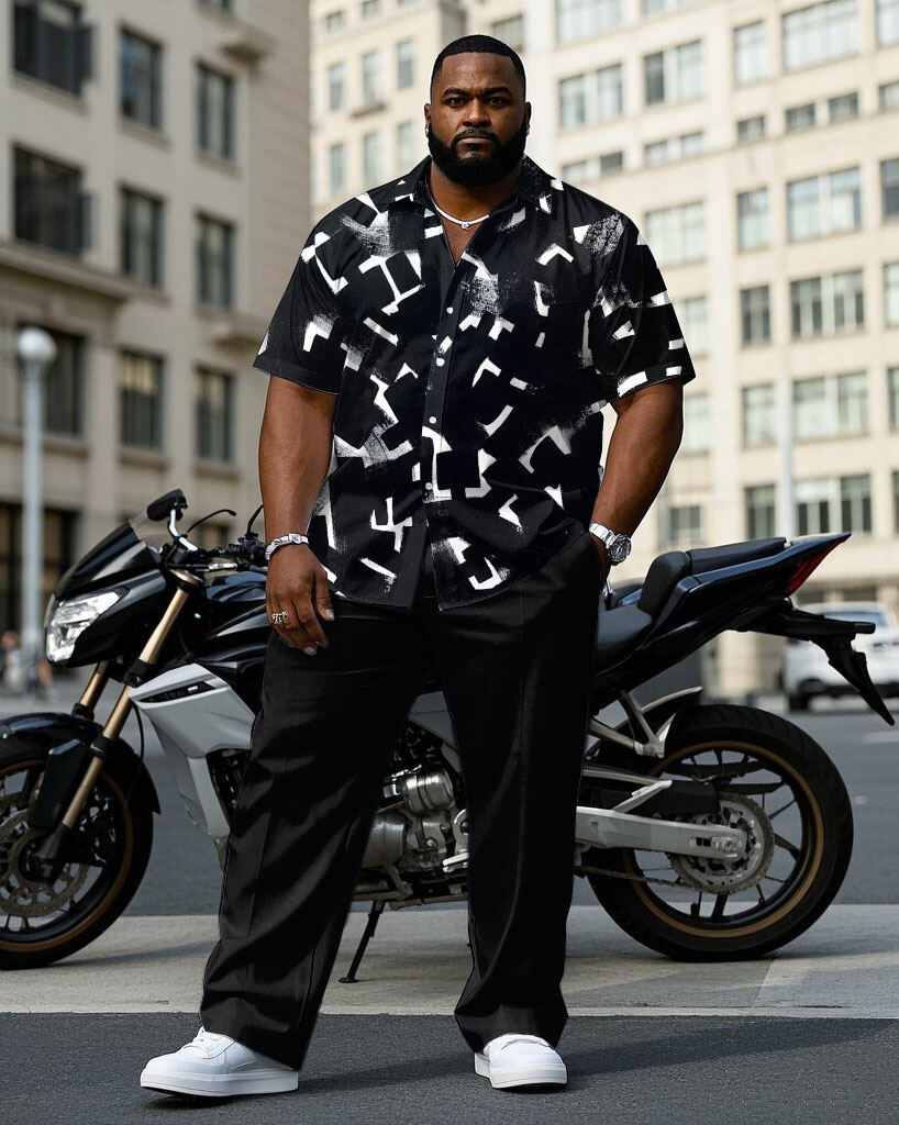 S-9XL Plus Size Men's Geometri - Camo Pattern Set review and price