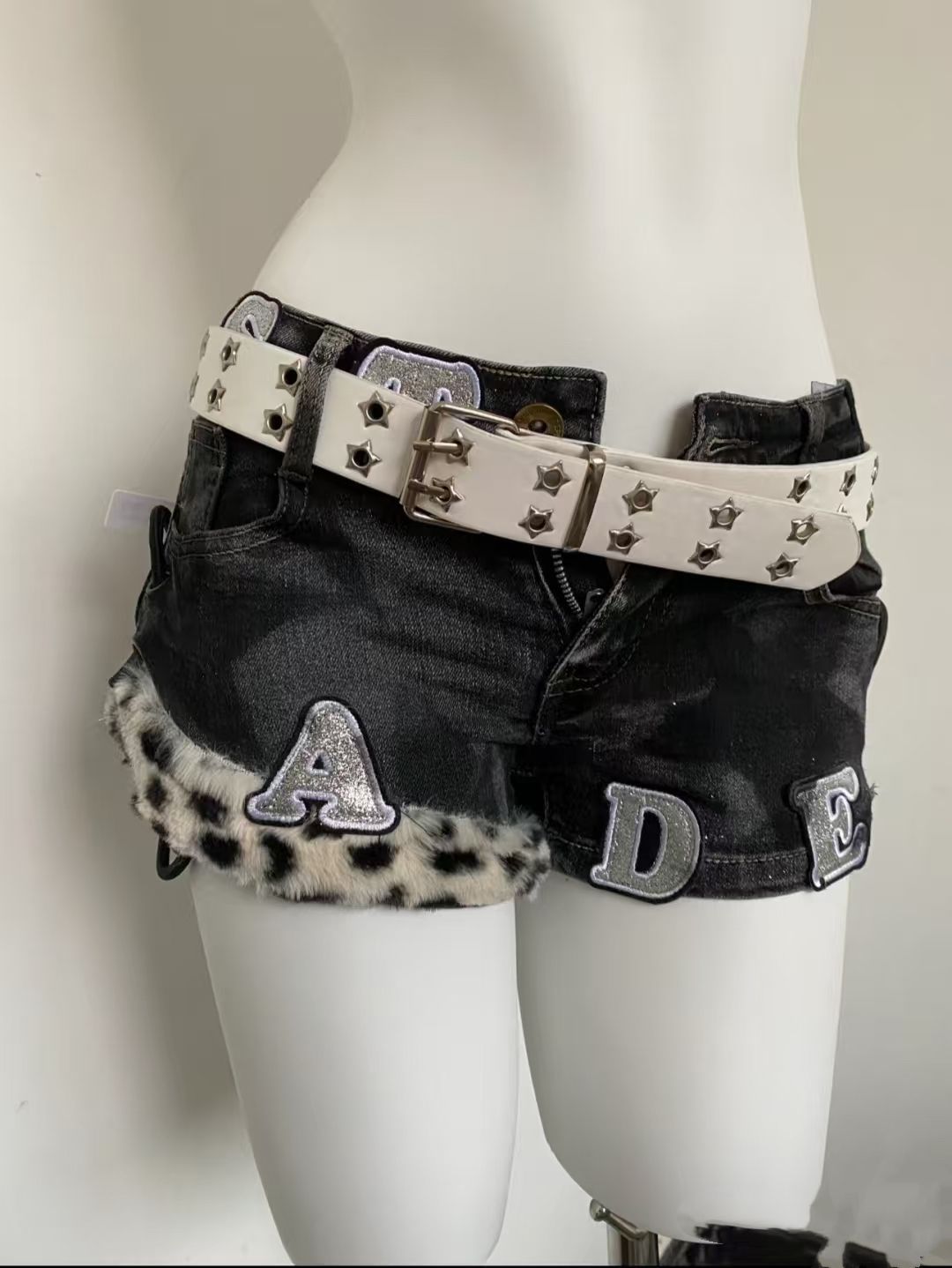 Y2k Embroidered Patch Denim Sh - Street Fashion Harajuku review and price