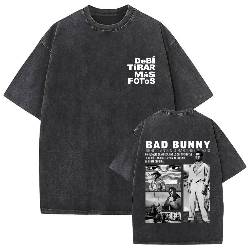 Rapper Bad Bunny Vintage Washe - Foto Street Fashion review and price