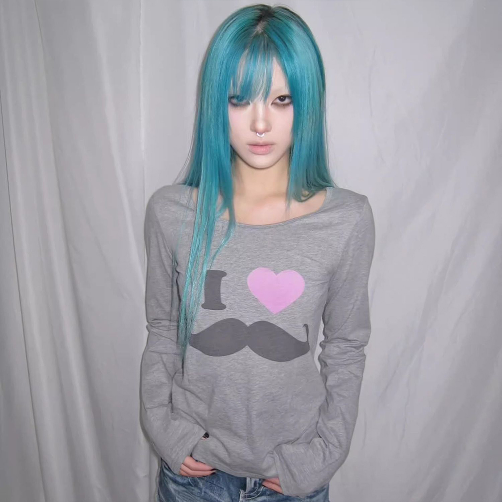 Japanese Y2K Beard Print T-Shi - Street Fashion Harajuku review and price