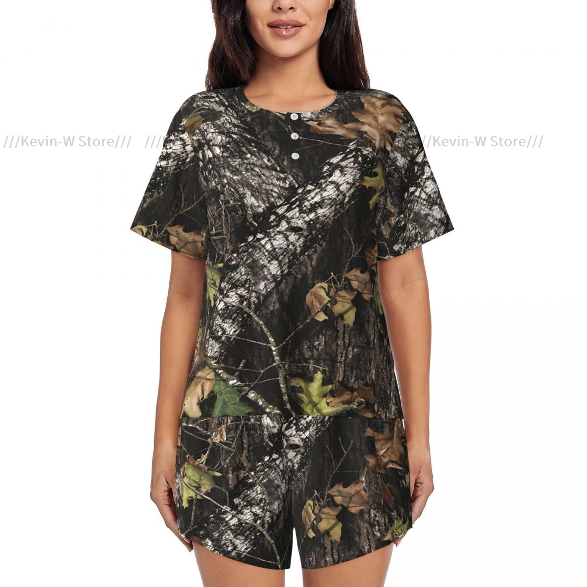 Two piece women's pajama round - Camo Pattern Set review and price