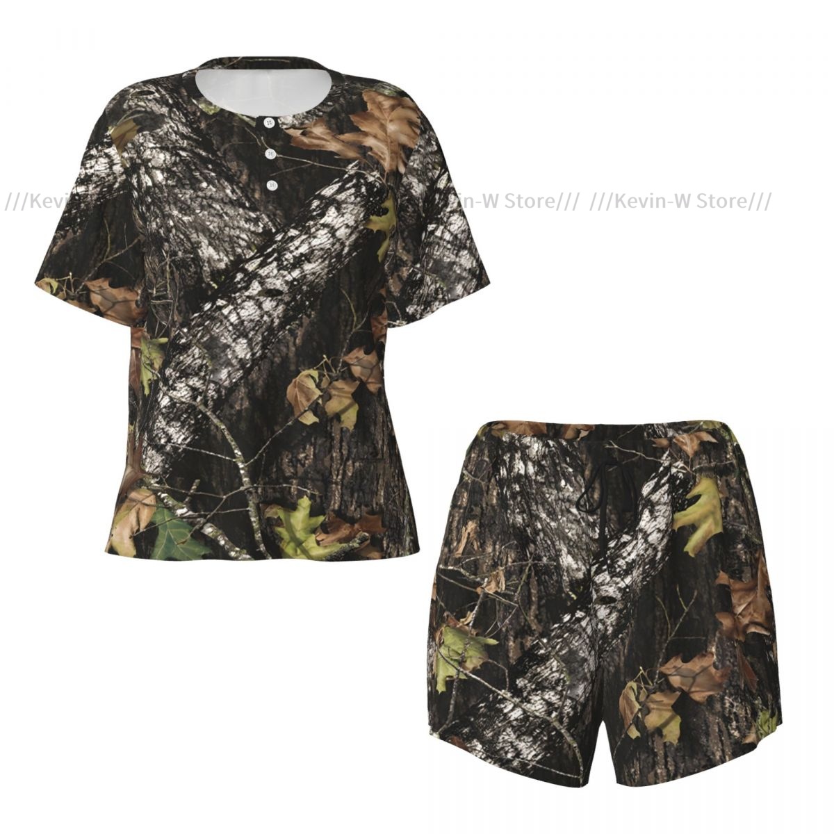 Two piece women's pajama round - Camo Pattern Set review and price