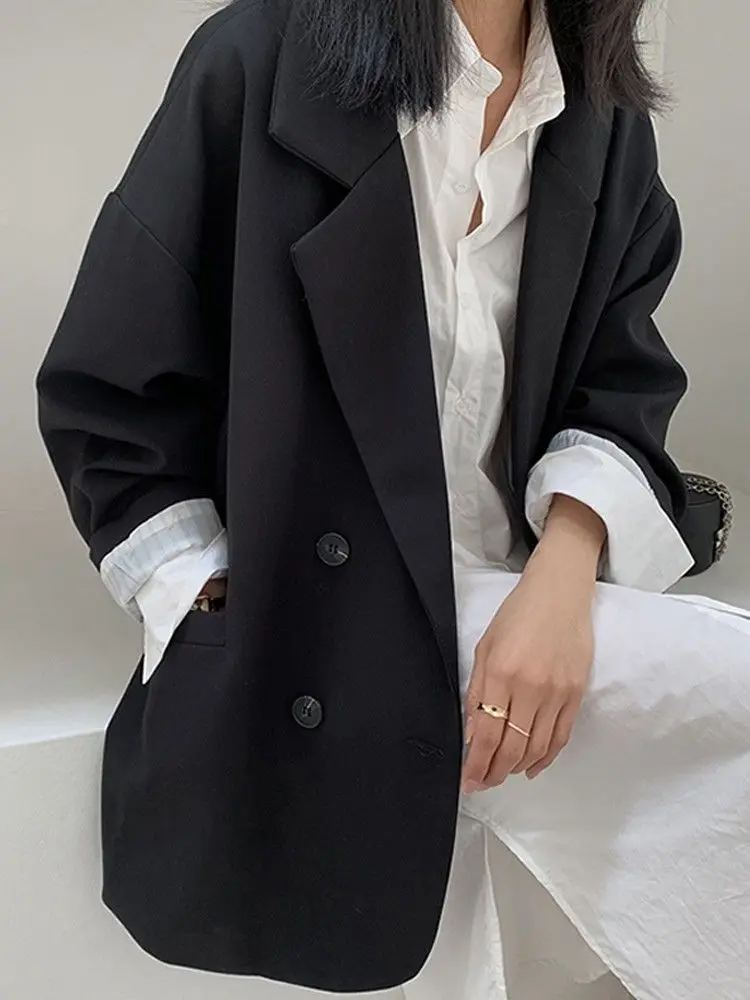 Vintage Brown Blazer Women Ele - Street Fashion Official review and price
