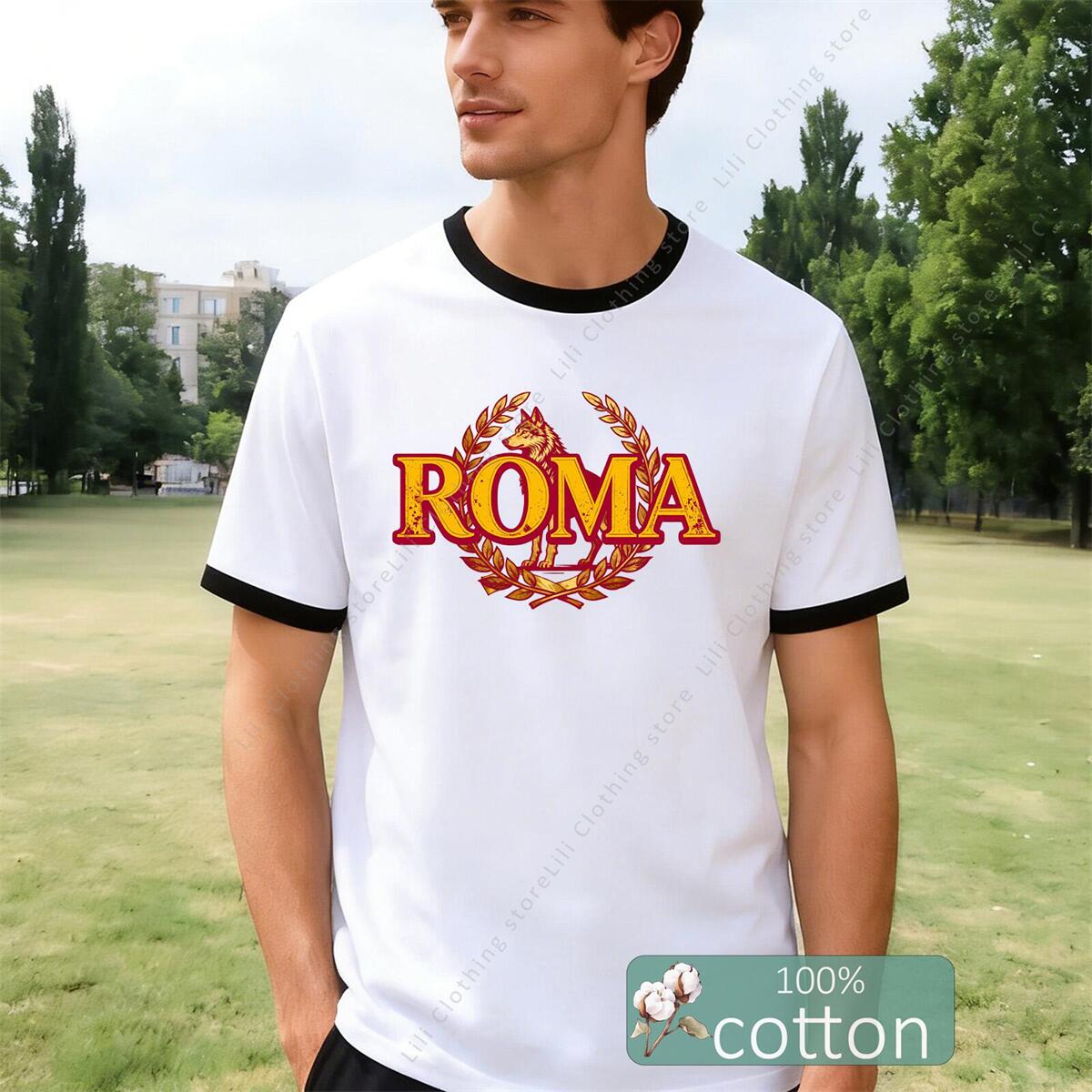 ROMA Letter Graphic Print Men' - Street Fashion Roma review and price