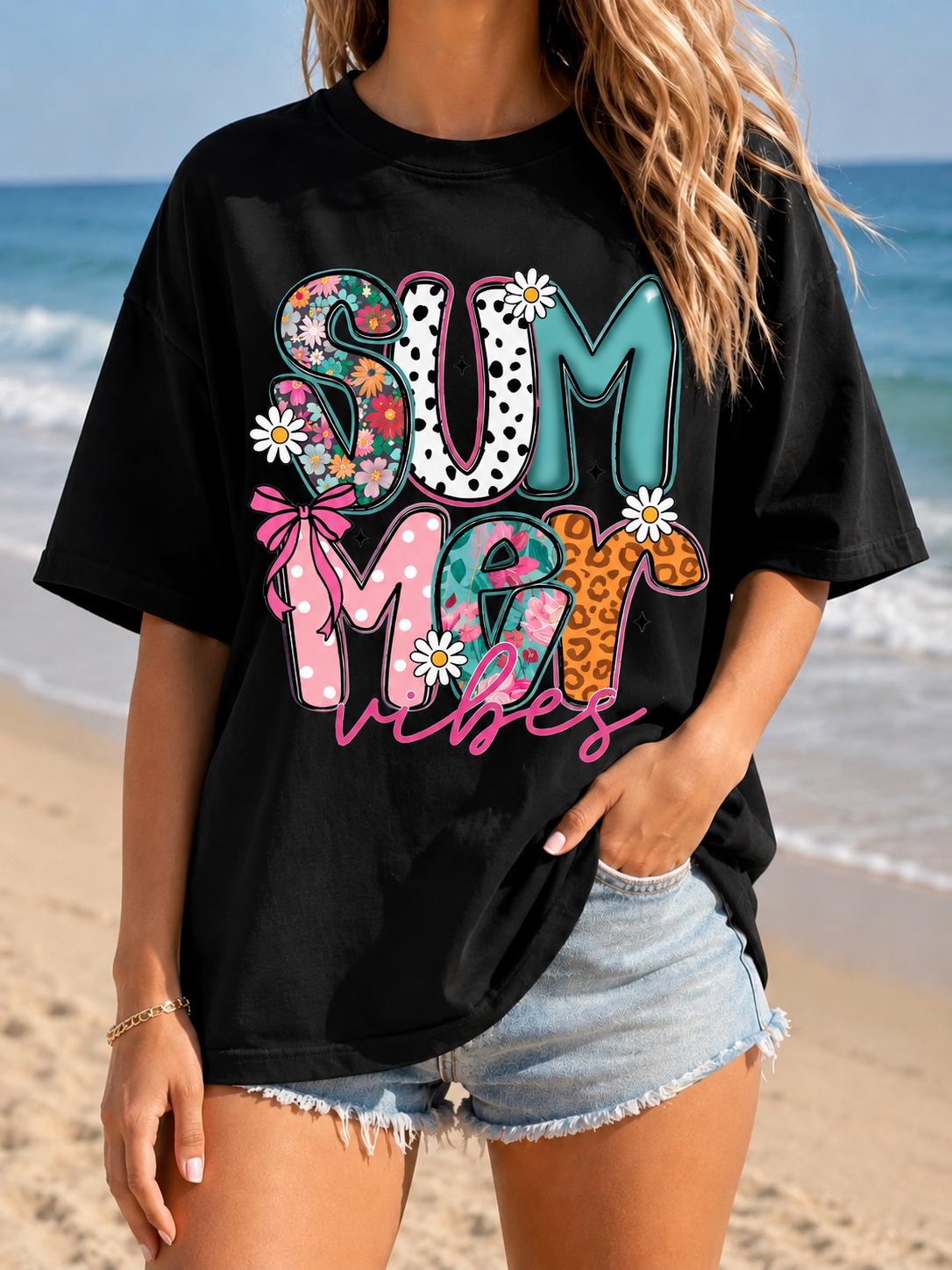 Summer Vibes Floral Beach Grap - Street Fashion Vibes review and price