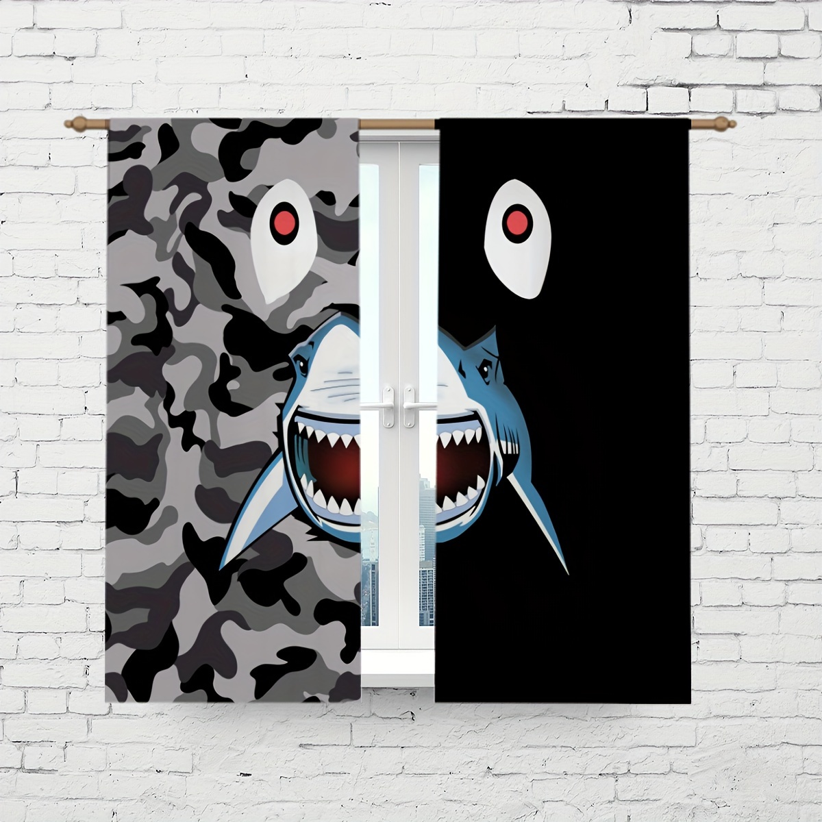 Camo and Shark Pattern Curtain - Camo Pattern Set review and price